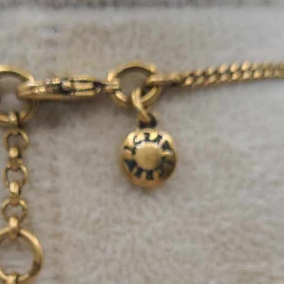 J Crew Green Pear Shaped Crystal 5 Stone Necklace - Picture 7 of 9